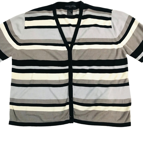 August Silk gray Striped Cardigan​ - Picture 3 of 3